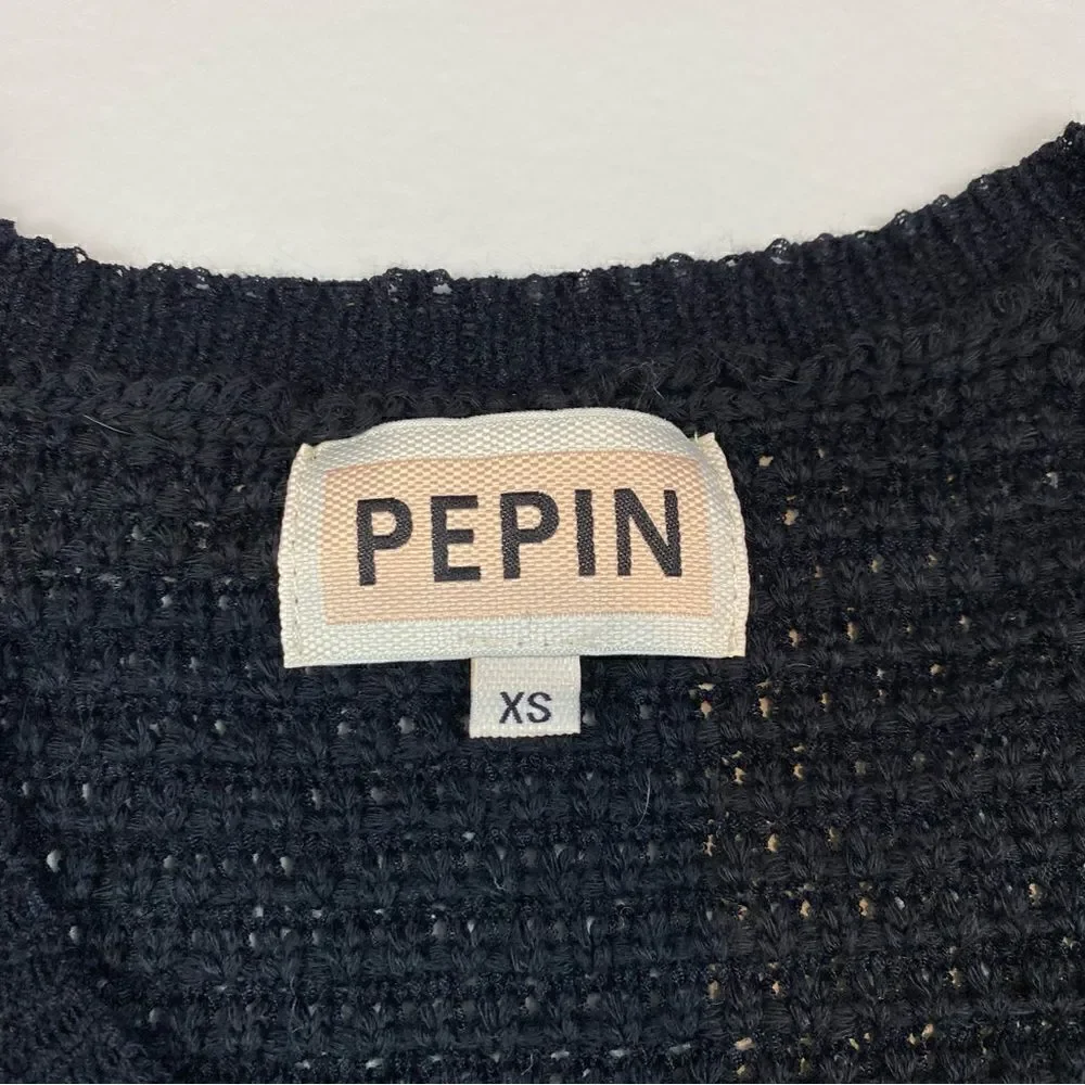 Pepin Sweater Vest Fringe Open Knit XS Anthropolgie